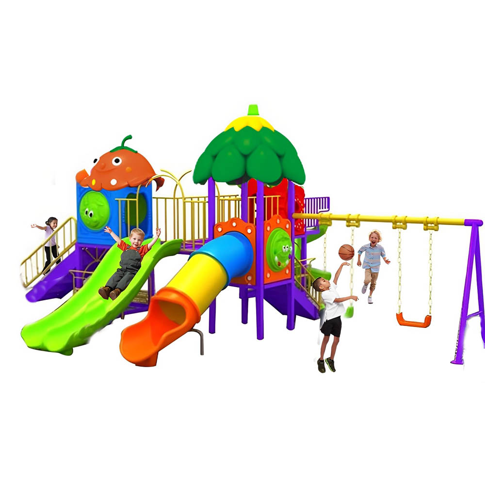 Myts - Outdoor Activity Playcentre With Combo Slides and 2 Swings for Kids - Assorted