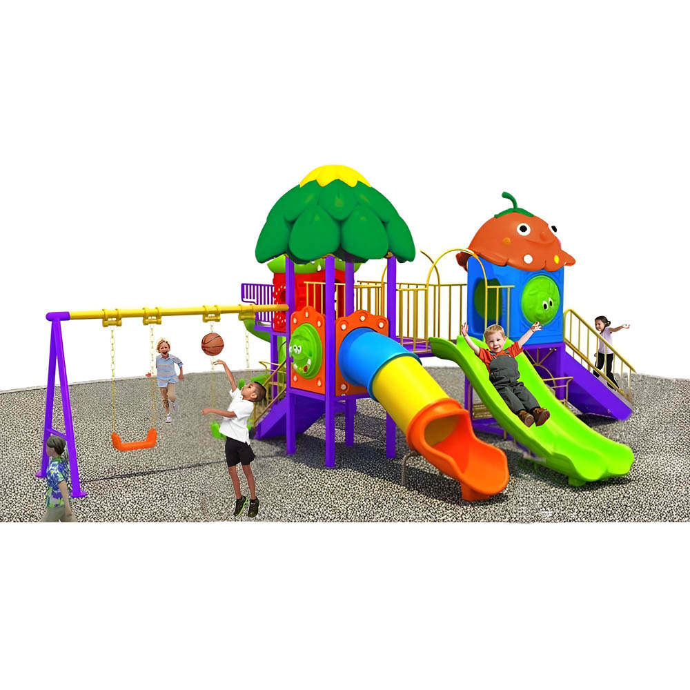 Myts - Outdoor Activity Playcentre With Combo Slides and 2 Swings for Kids - Assorted