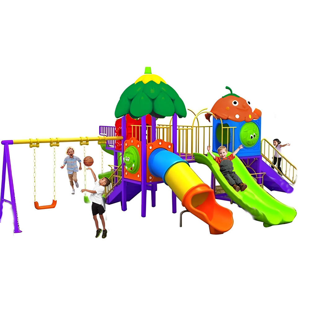 Myts - Outdoor Activity Playcentre With Combo Slides and 2 Swings for Kids - Assorted