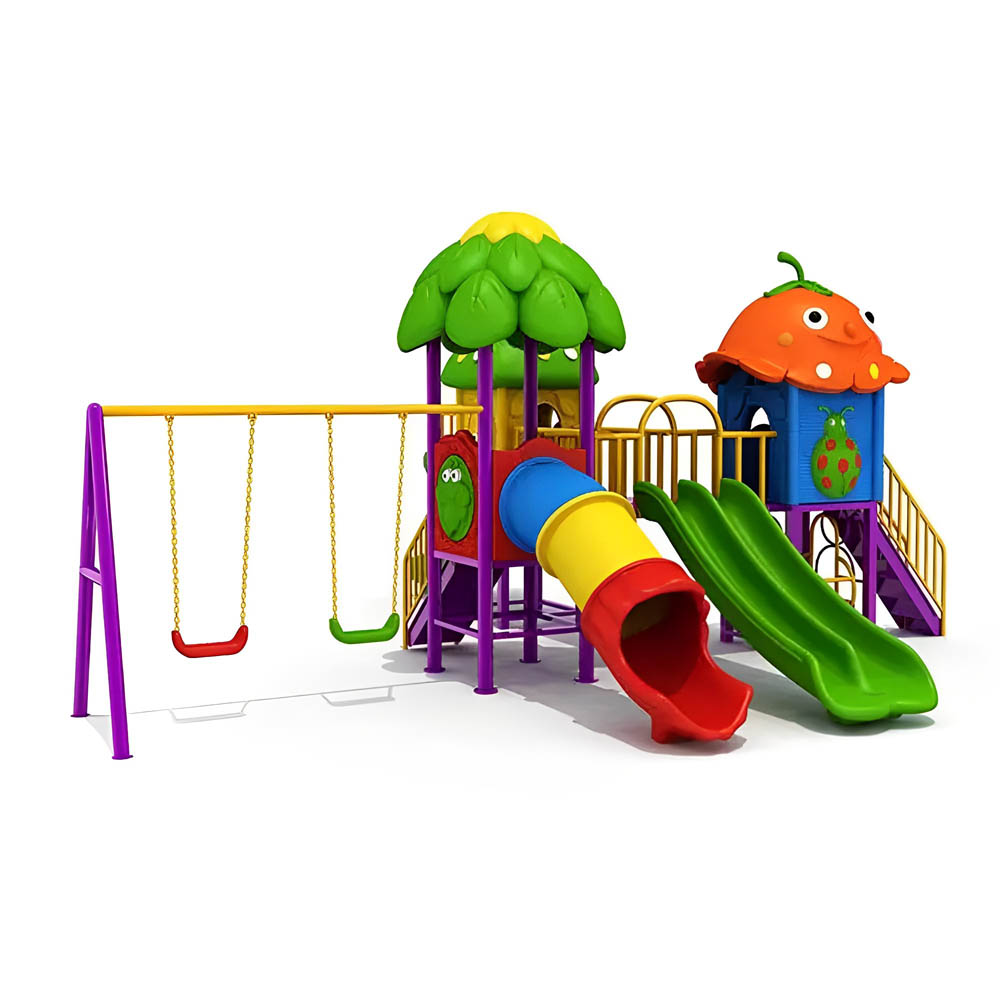 Myts - Outdoor Activity Playcentre With Combo Slides and 2 Swings for Kids - Assorted
