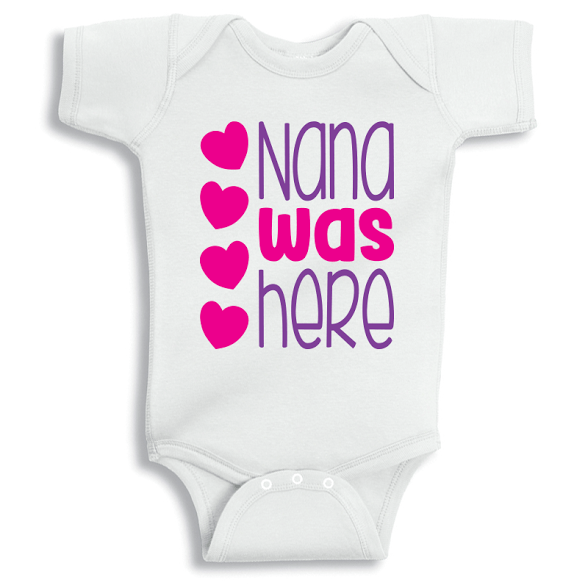 Twinkle Hands Nana was here Baby Onesie, Bodysuit, Romper