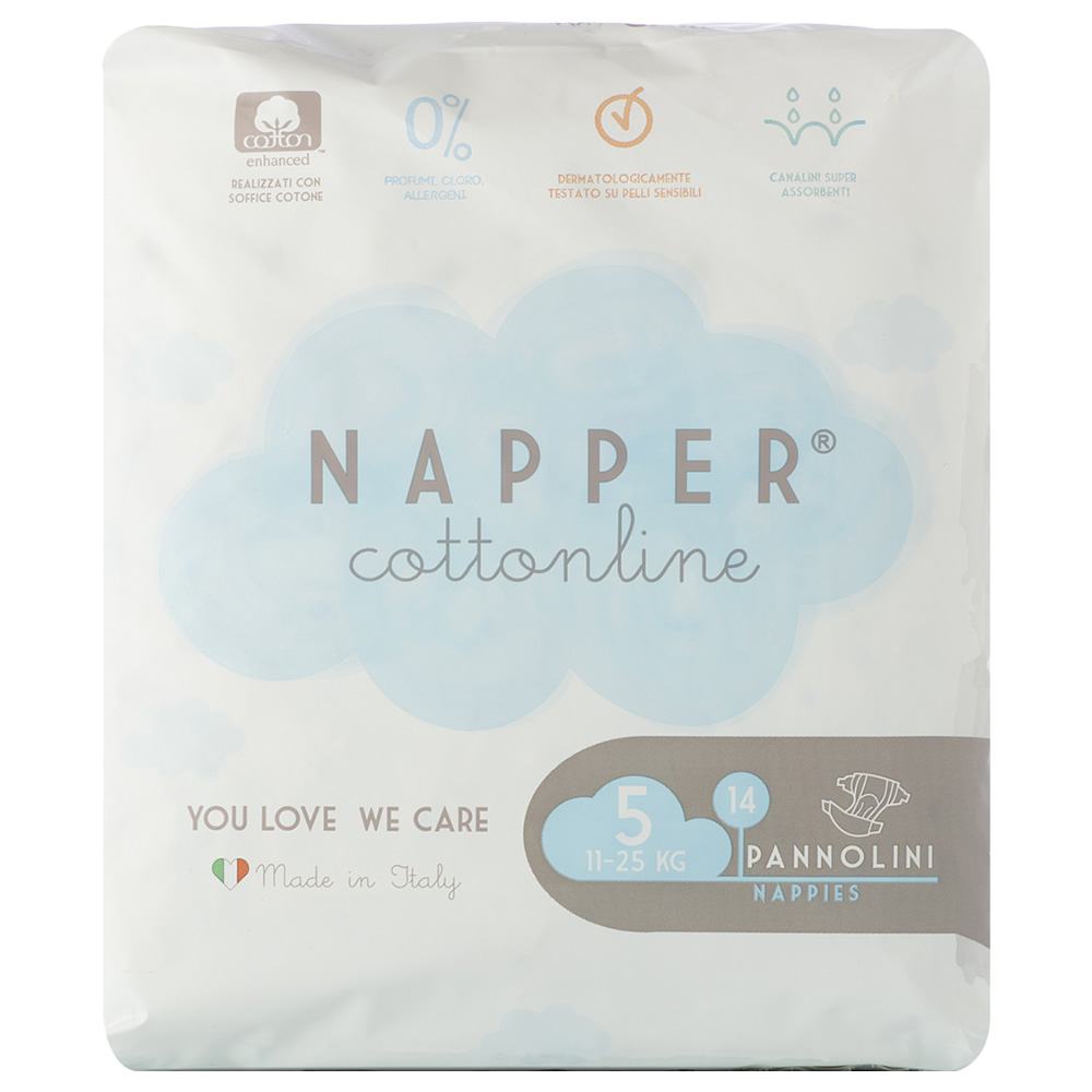 Napper - Cotton line Diapers Soft Hug Parmon From 11Kg-25Kg - 14 Diapers
