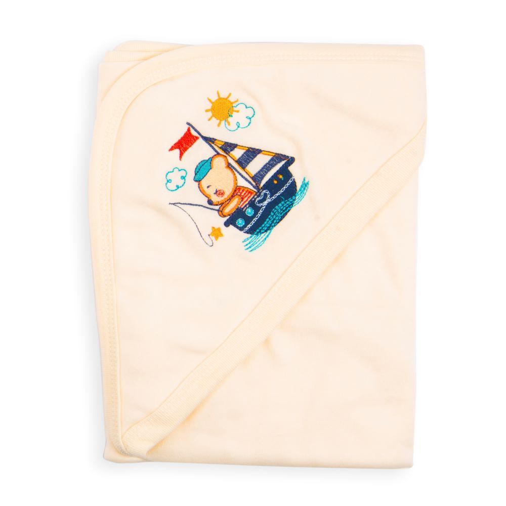 Night Angel - Baby Hooded Blanket, Cream 11