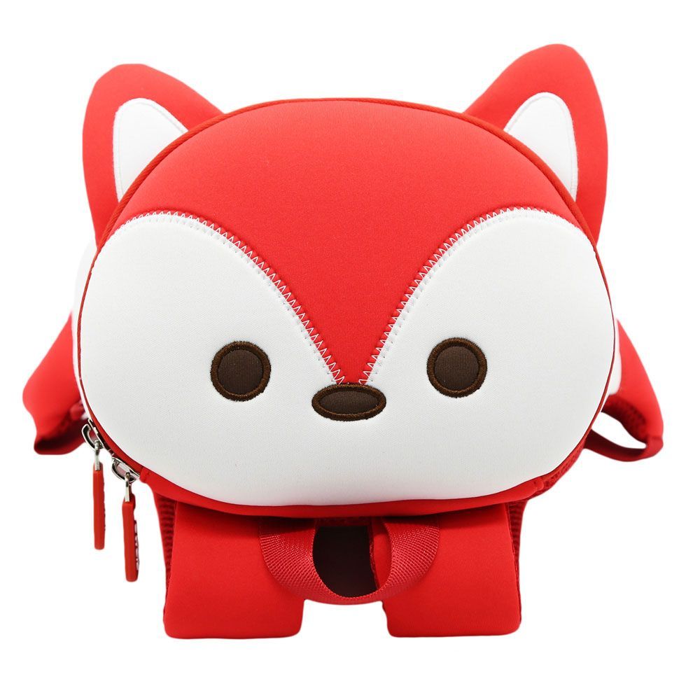 Nohoo - Jungle 3D Anti Lost Red School Backpack - Fox