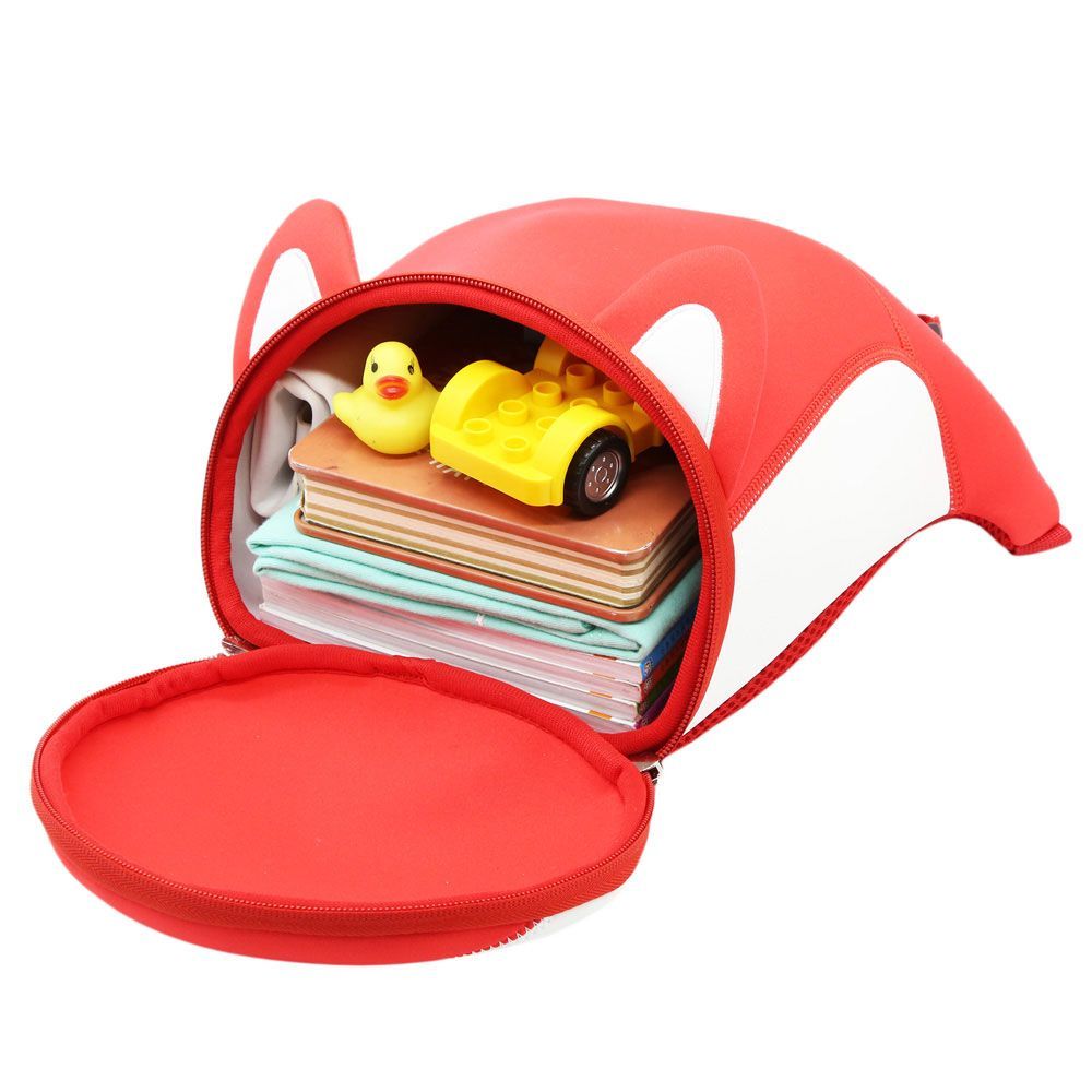 Nohoo - Jungle 3D Anti Lost Red School Backpack - Fox