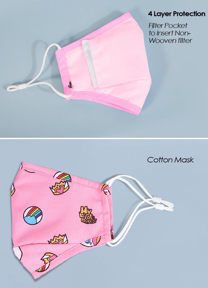 Nohoo - Kids Re-Usable Face Mask - Unicorn - Pink