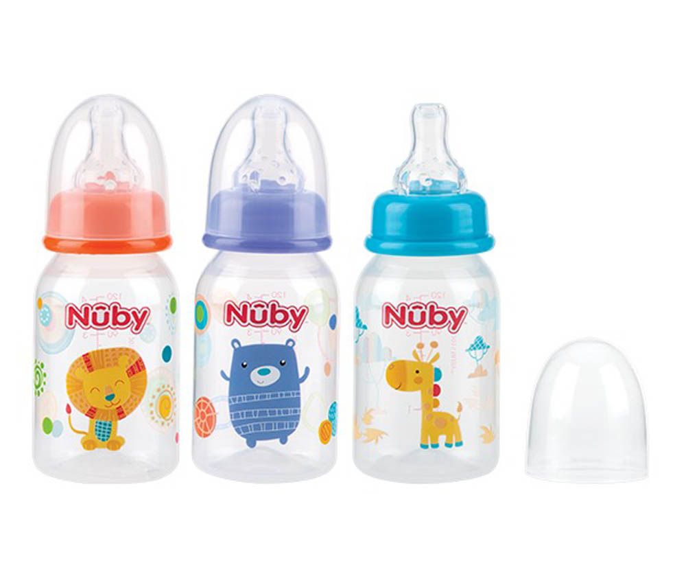 Nuby - Standard Neck Slow Flow Feeding Bottle 120 Ml