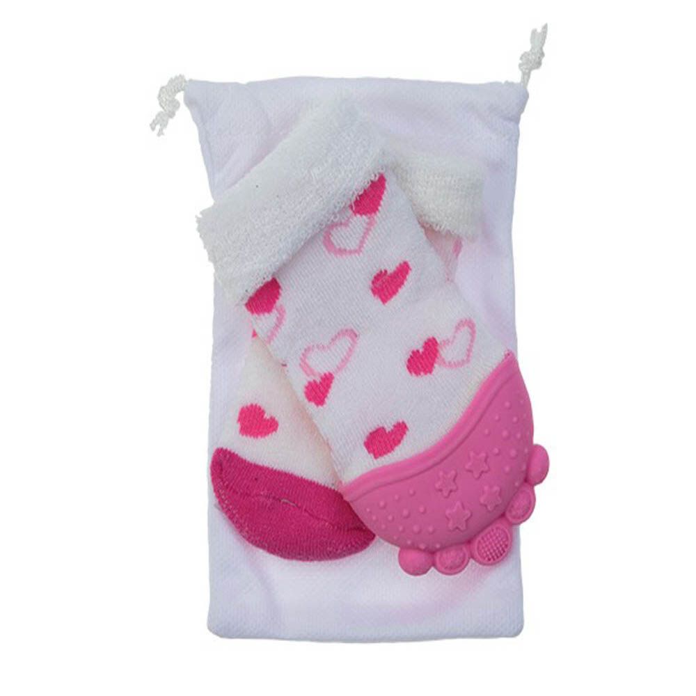 Nuby - Teething Socks 1 Pack Pink