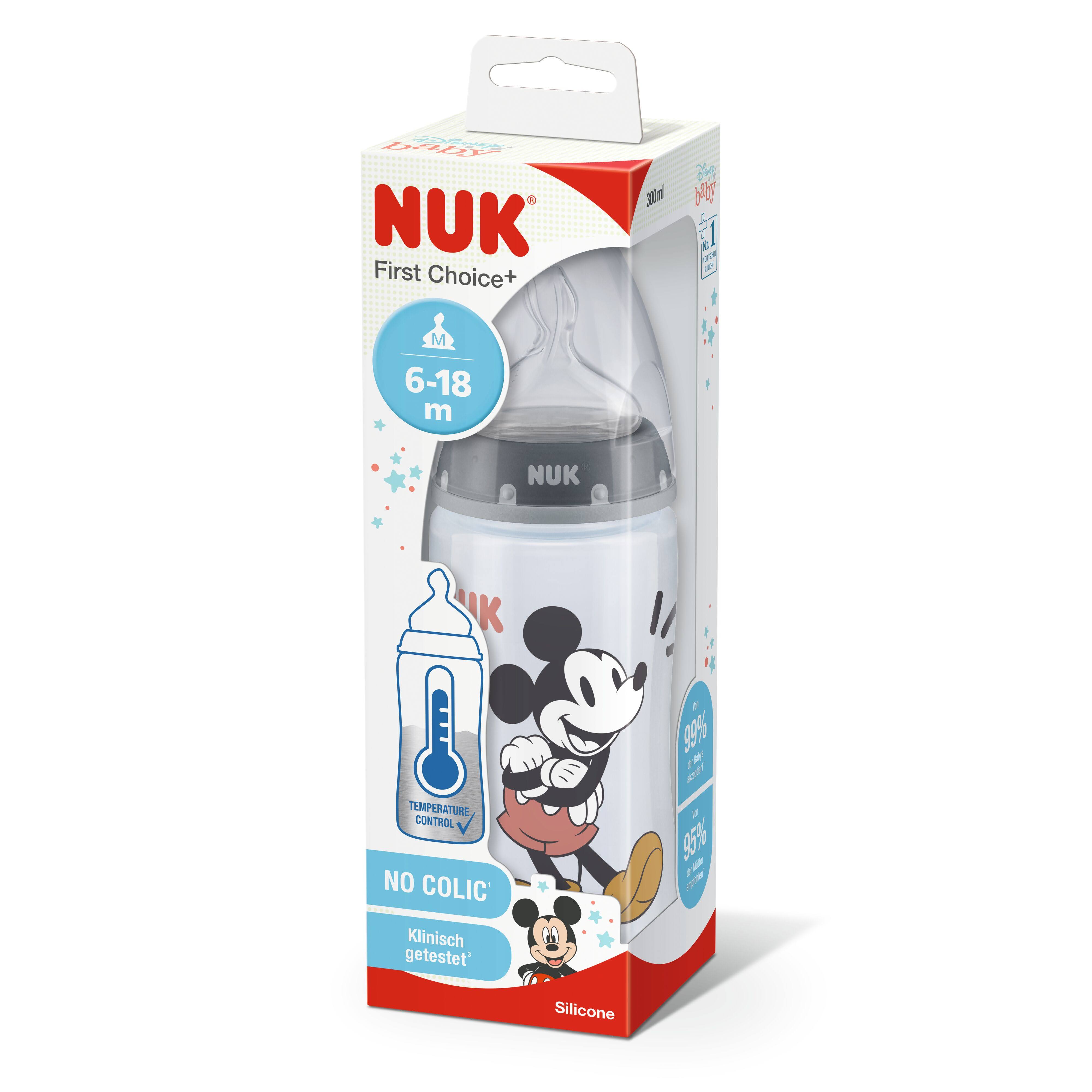 Nuk - First Choice Temperature Control Plus Mickey Mouse Baby Bottle 300Ml