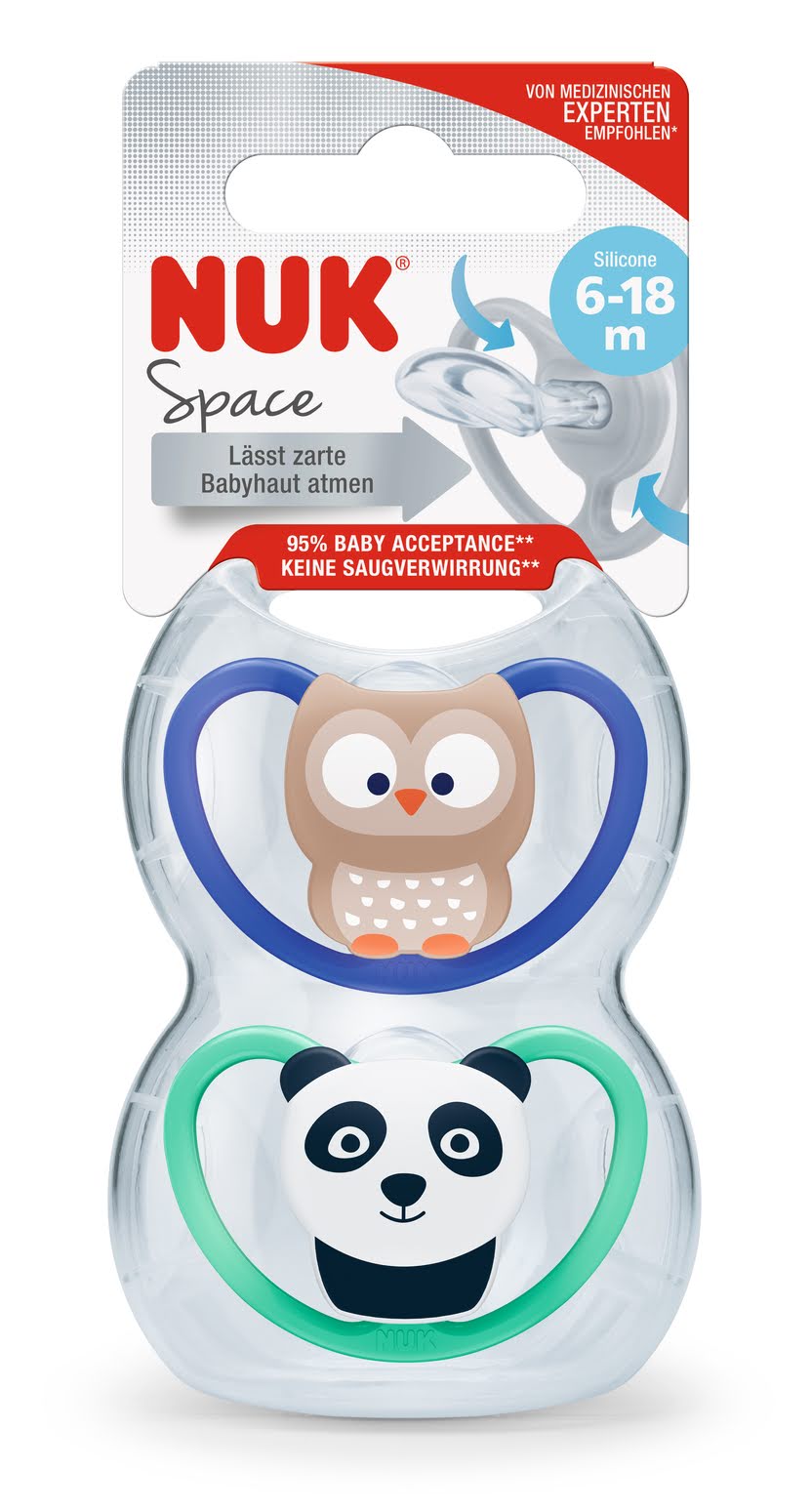 NUK - Space Silicone Soother 6-18m 2 box