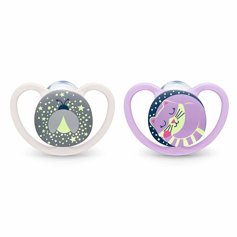 NUK - Star Silicone Soother Day & Night 0-6m Assorted