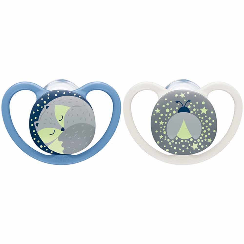 NUK - Star Silicone Soother Day & Night 0-6m Assorted