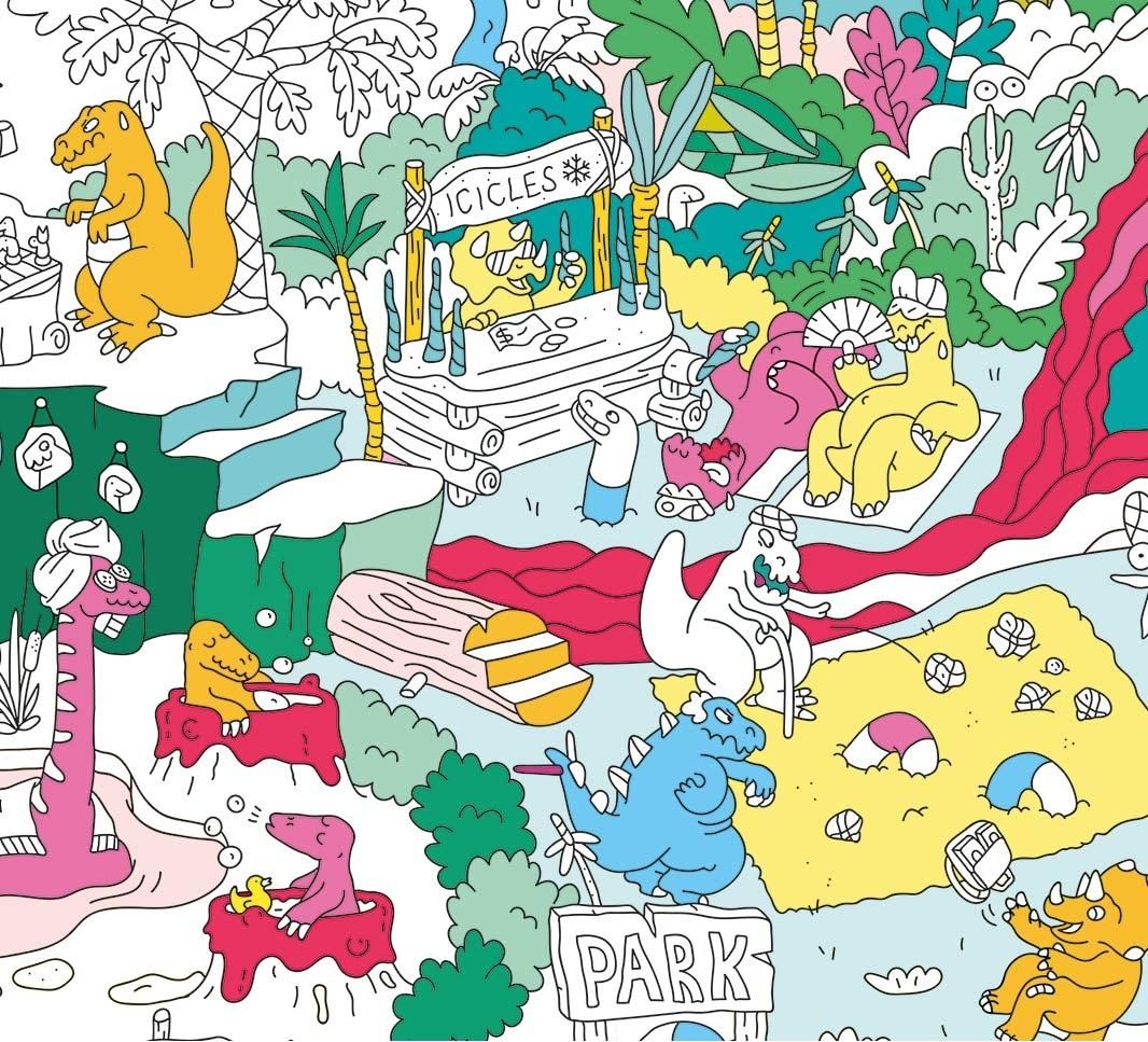 OMY Dino Giant Coloring Poster