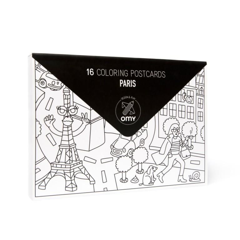 OMY Paris 16pcs Coloring Postcards
