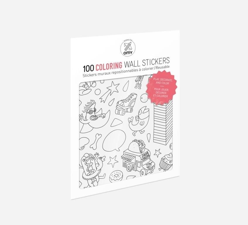 OMY Set Of 100 Wall Stickers Coloring