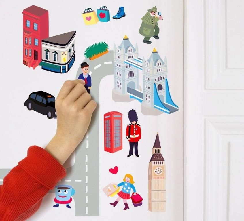 OMY Set Of 100 Wall Stickers London