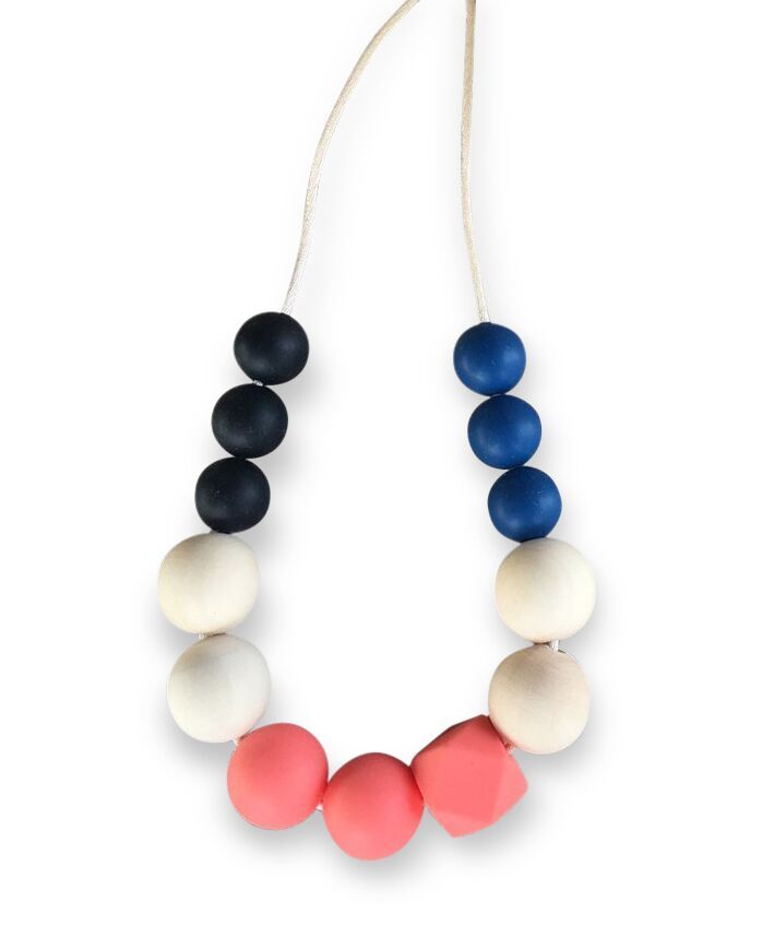 One.Chew.Three Mia Necklace - Coral