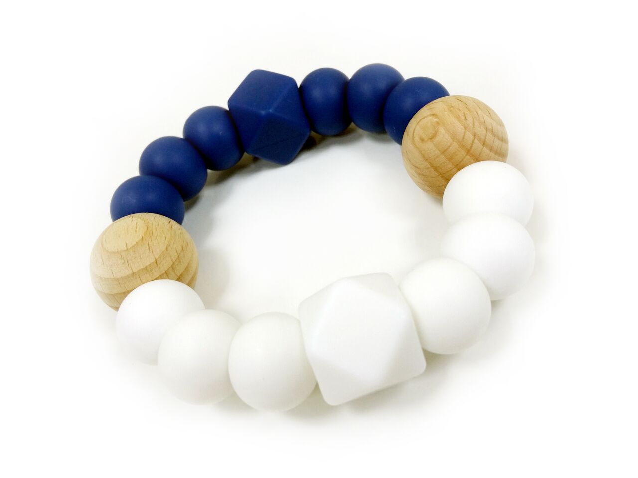 One.Chew.Three Textured Silicone Teethers - Navy/White