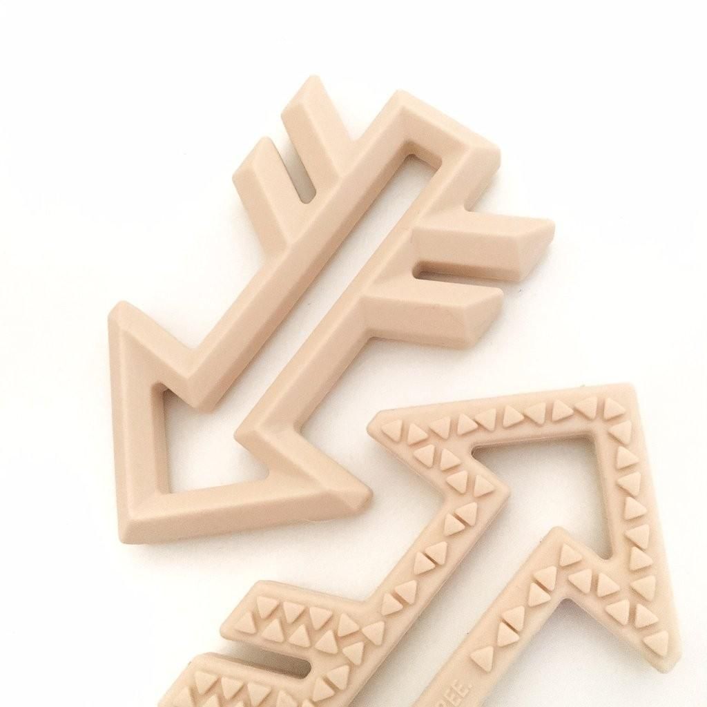 One.Chew.Three Arrow Silicone Teether - Cream