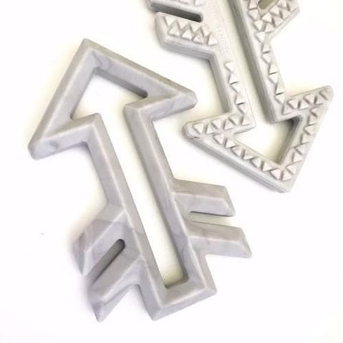 One.Chew.Three Arrow Silicone Teether - Marble