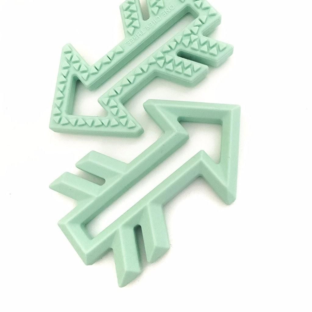 One.Chew.Three Arrow Silicone Teether - Mint