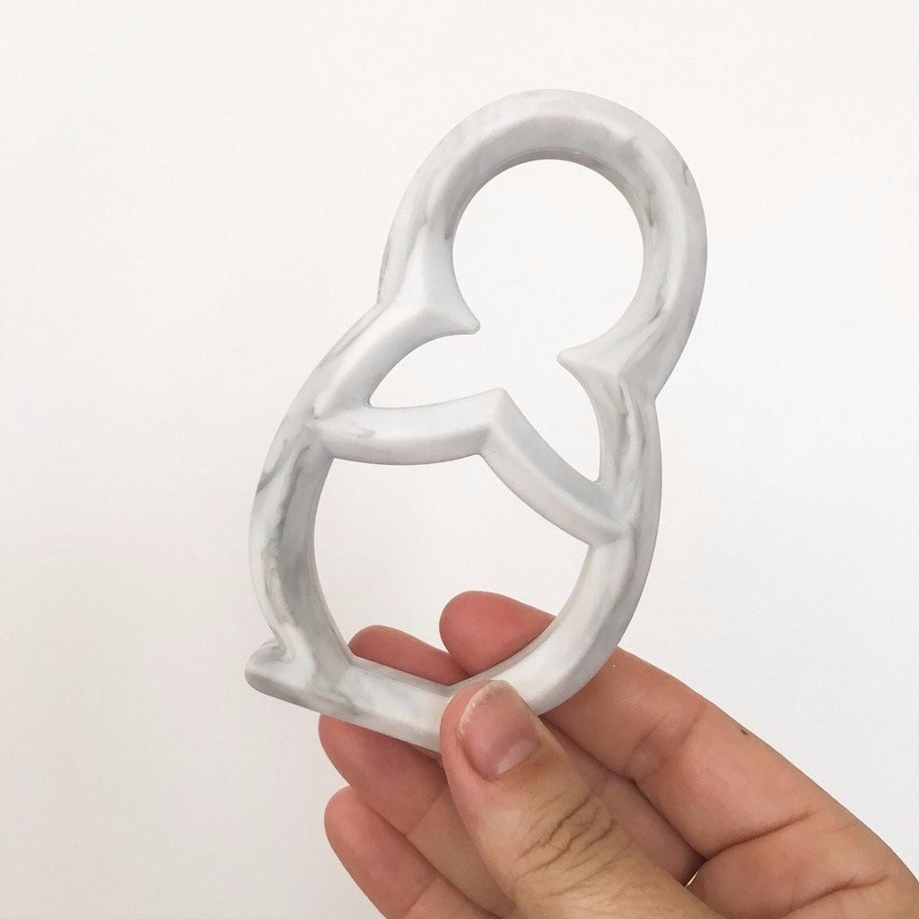 One.Chew.Three Babushka Silicone Teether - Marble