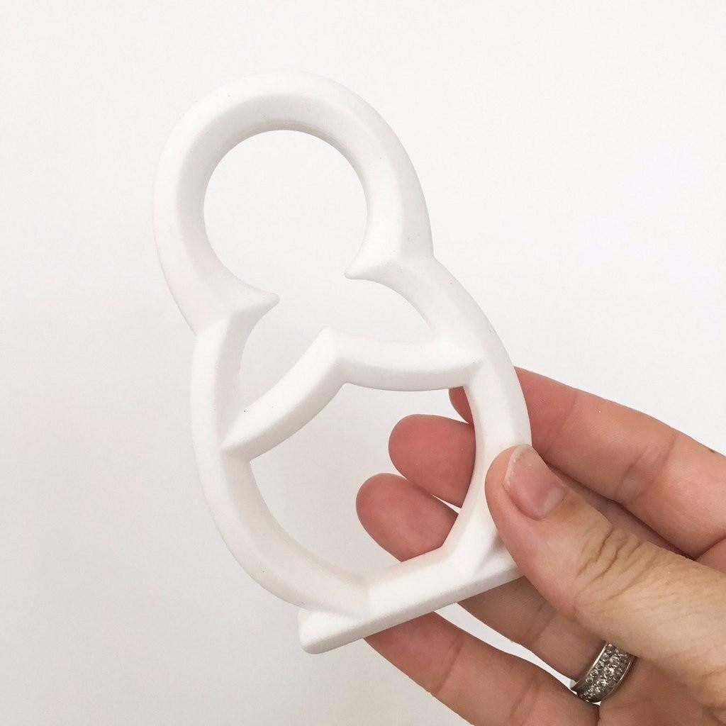 One.Chew.Three Babushka Silicone Teether - White