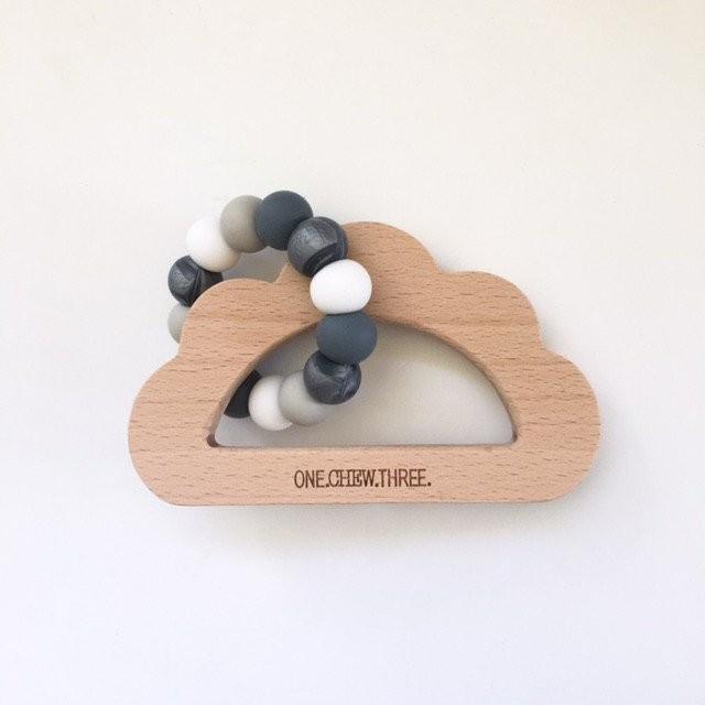 One.Chew.Three Cloud Teether - Stormy Black