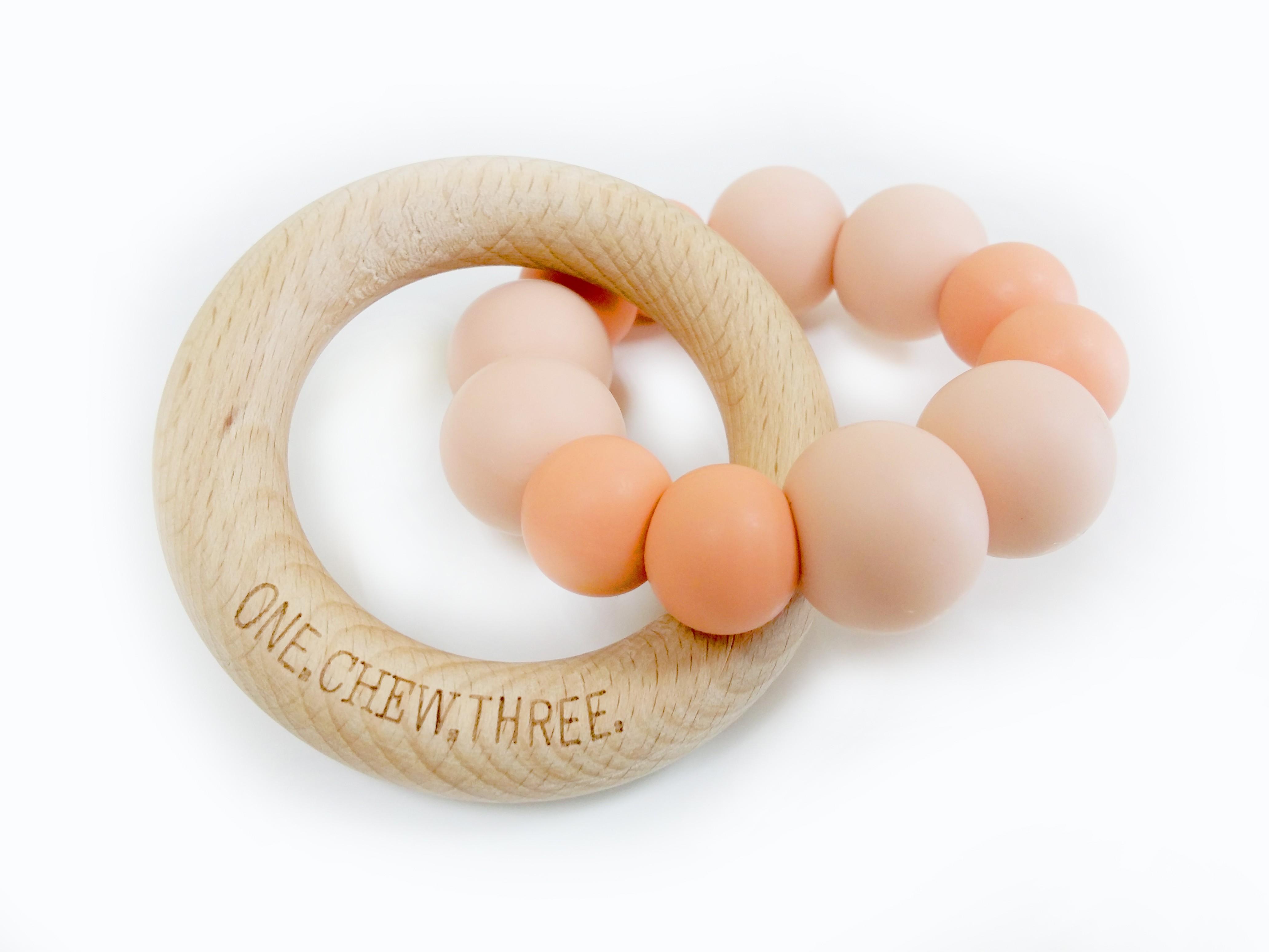 One.Chew.Three Duo Teether - Peachy Peach