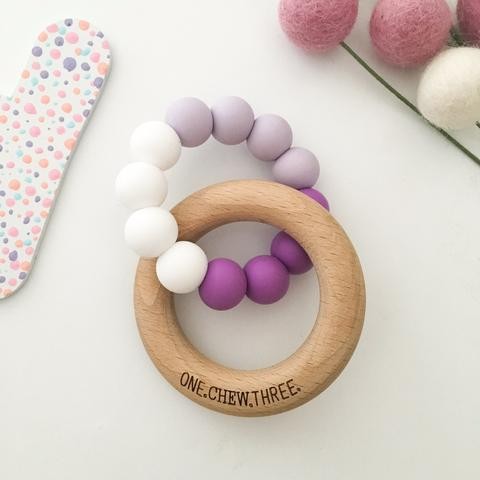 One.Chew.Three Duo Teether - Purple Ombre