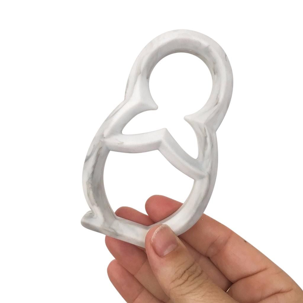 One.Chew.Three Babushka Silicone Teether - Marble
