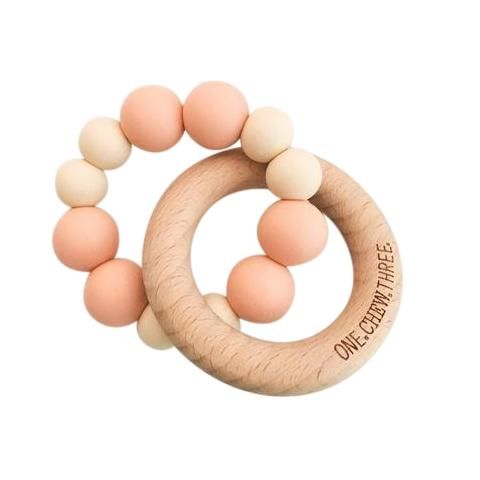 One.Chew.Three Duo Teether - Peaches & Cream