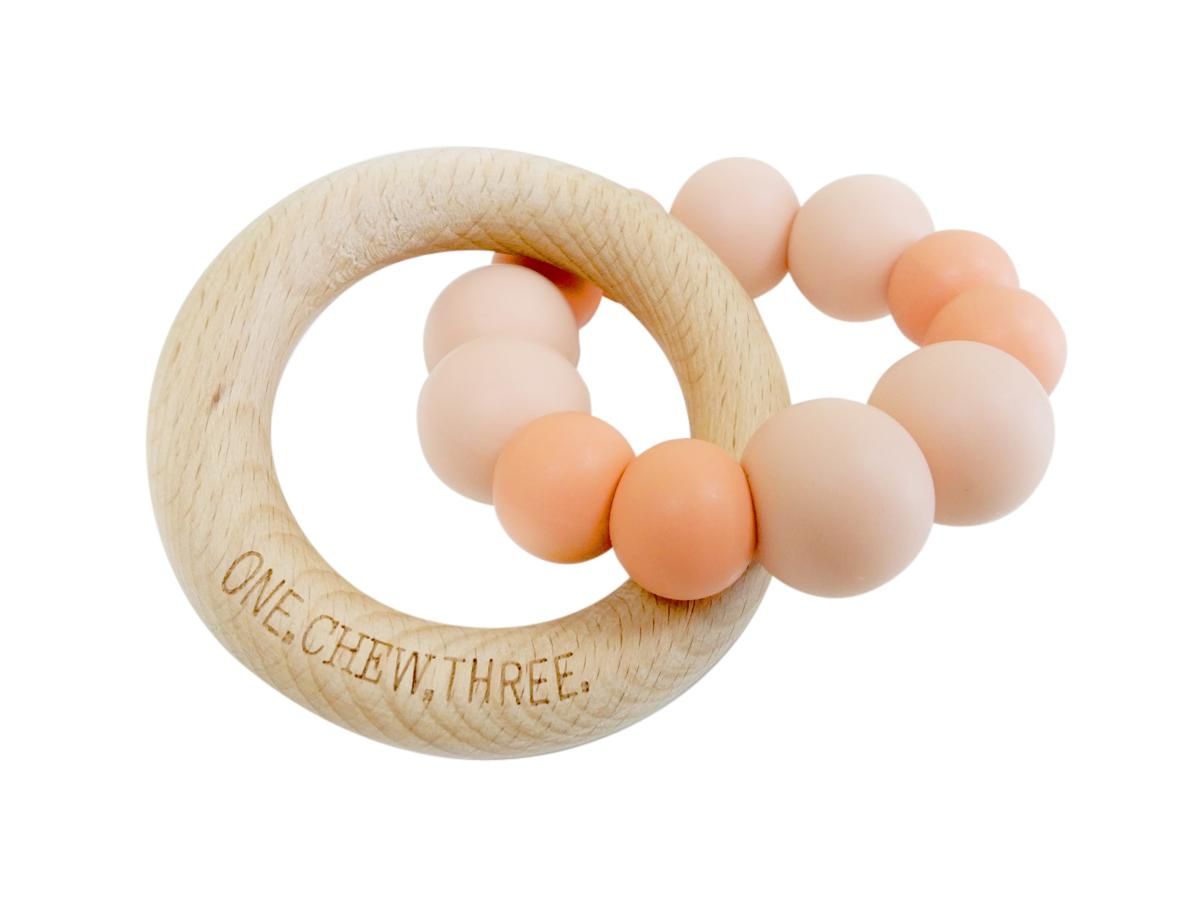 One.Chew.Three Duo Teether - Peachy Peach