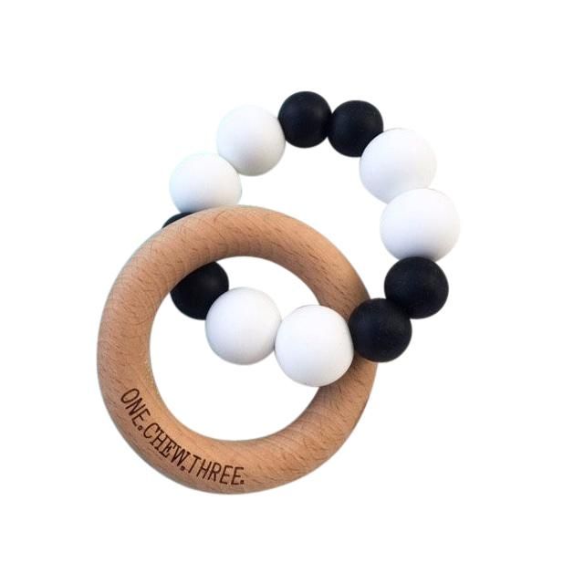 One.Chew.Three Duo Teether - Simply Mono
