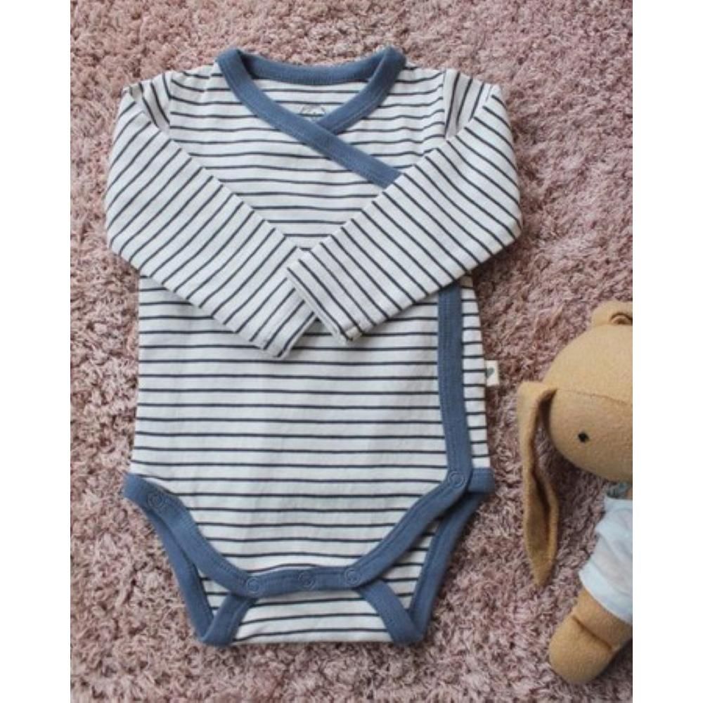 Love The World Today Organic Black Stripe Blue Ridge Romper