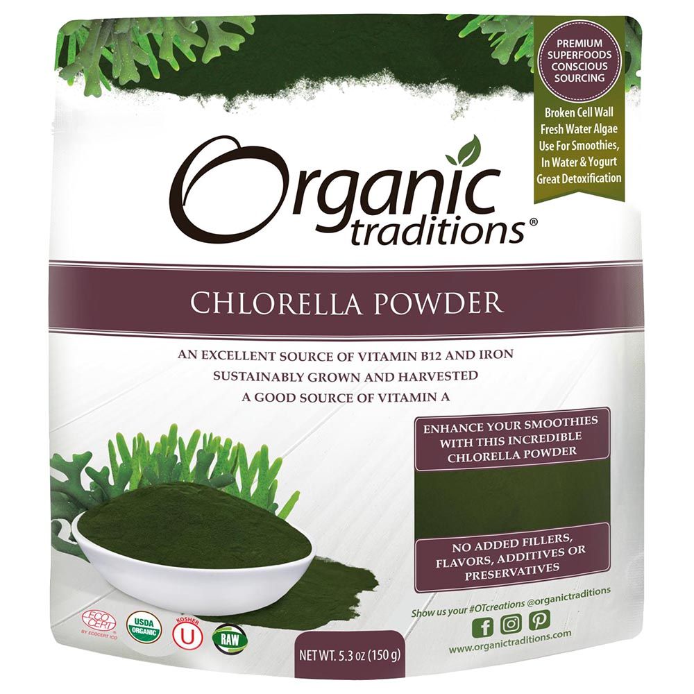 Organic Traditions Chlorella Powder 150g Babystore.ae