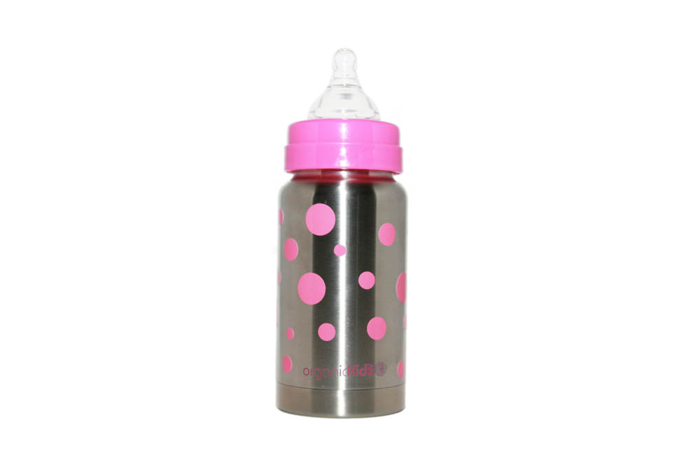 OrganicKidz - Thermal Wide Mouth Pink Dots 7Oz