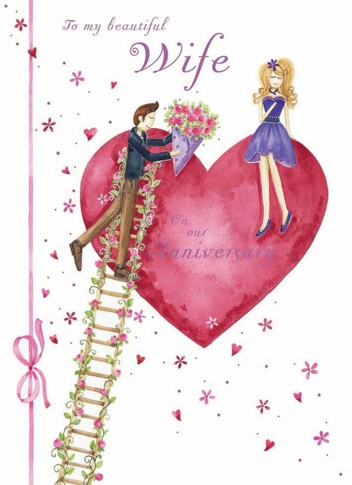 Otter House - Anniversary Card - Ladder To Your Heart (Wife)