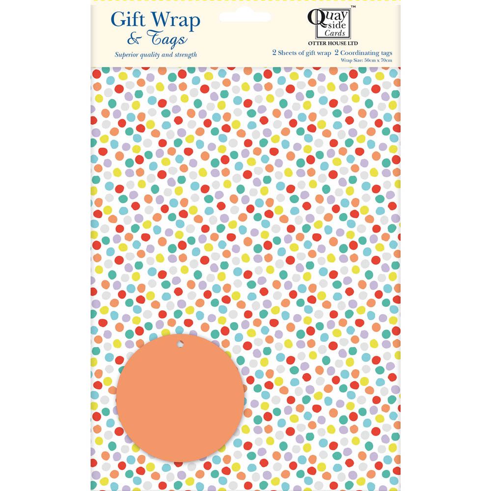 Otter House - Gift Wrap & Tags - Multicoloured Spots