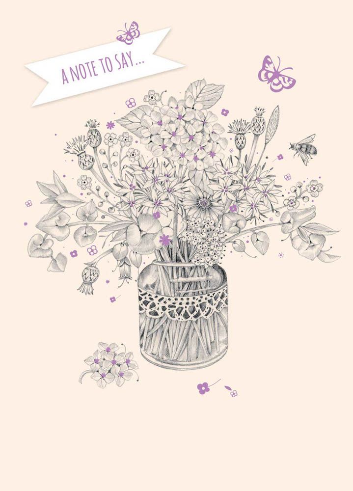Otter House - Notecard Pack - Floral Vase