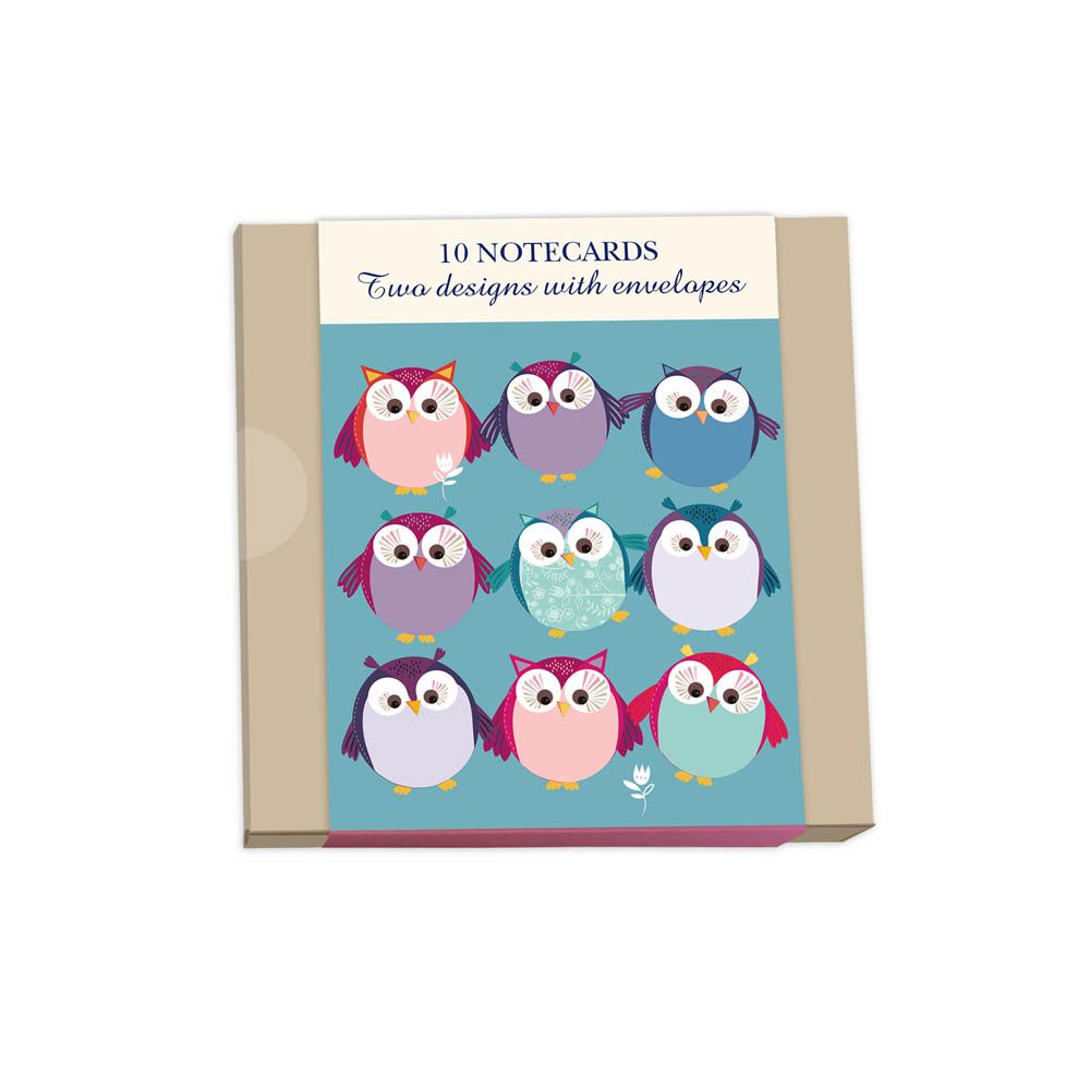 Otter House - Square Notecard Pack (10-In) - Owls - Green