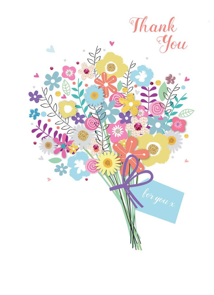 Otter House - Thank You Card - Flower Bouquet