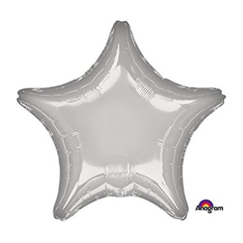 Amscan - P20 Metallic Silver Jumbo Star Foil Balloon 32In 