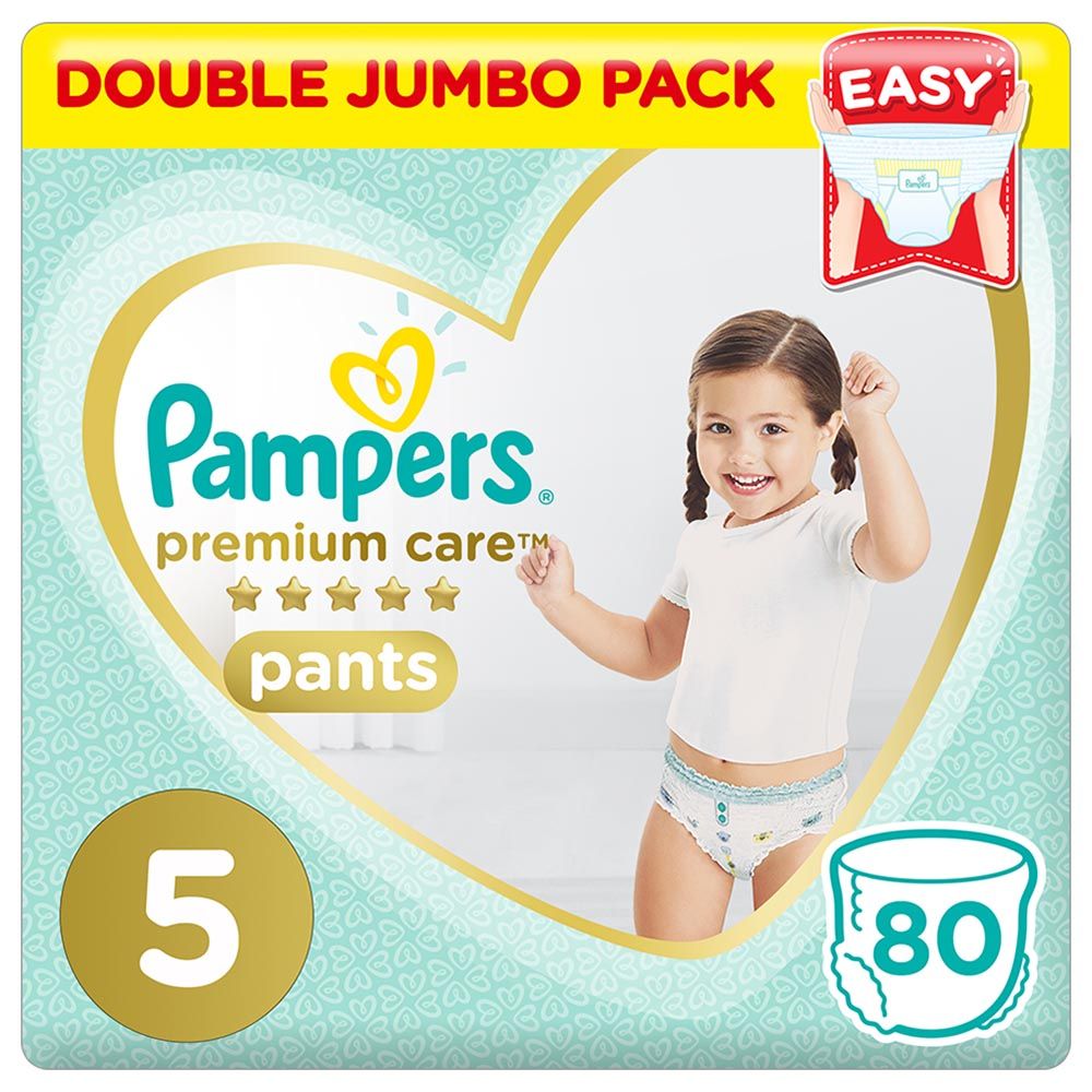Pampers Pants Premium Care Pants Diapers Size 5 Junior 12 18kg Double Jumbo Pack 80 Count
