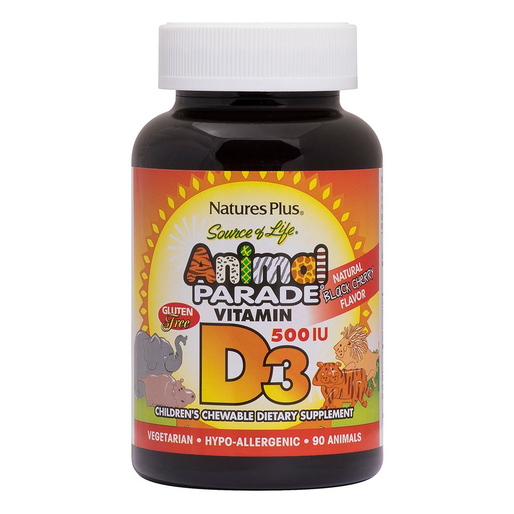 Animal Parade - Vitamin D3 500 IU Children's Chewable - Black Cherry Flavor 90 ct
