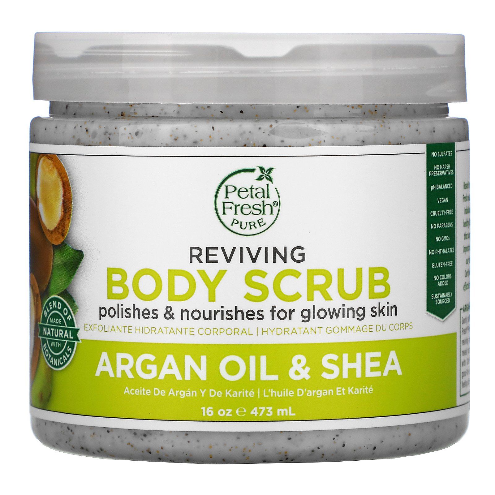 Petal Fresh Pure - Argan Oil & Shea Body Scrub 16Oz - 473ml