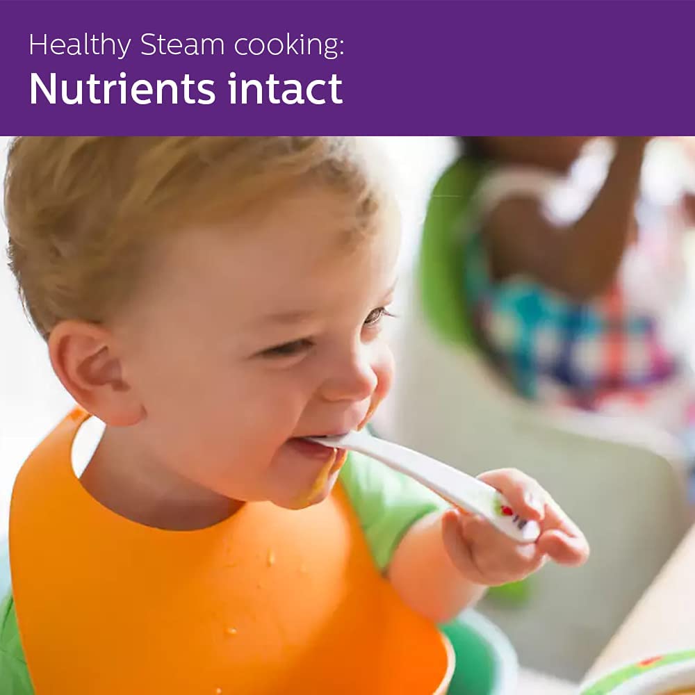 Philips Avent Blender & Steamer Combo, White - Suitable for 0-3 Years, Compact Design , BPA Free, Safety Lock Feature