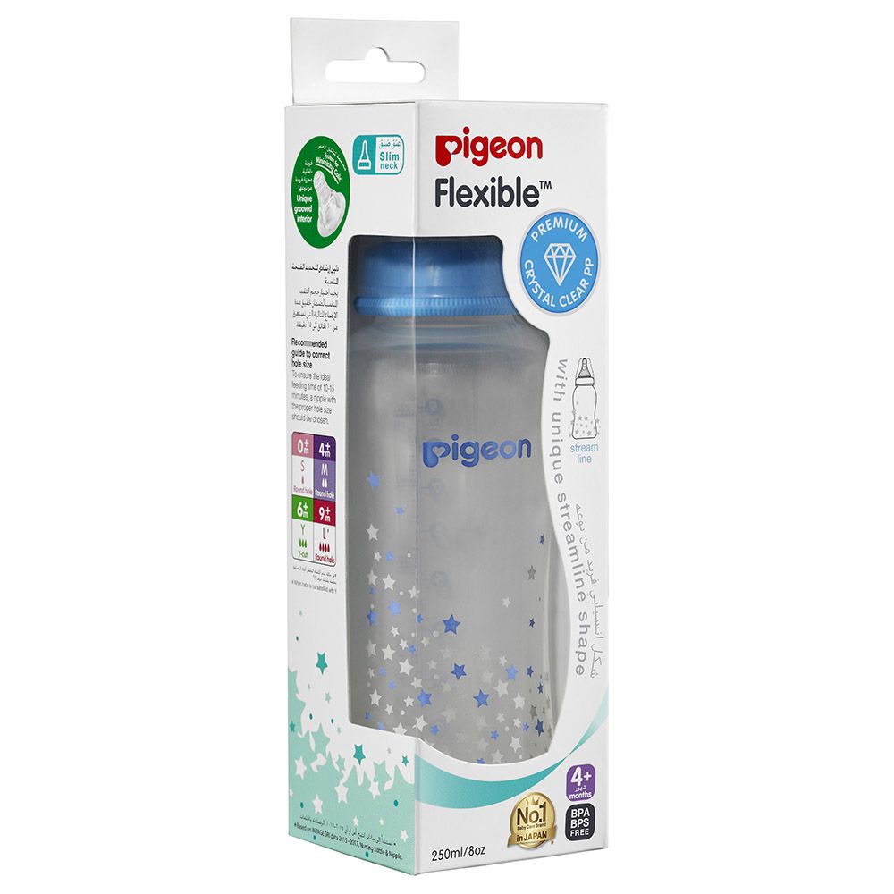 Pigeon - Flexible Streamline Plastic Feeding Bottle 250ml - Blue