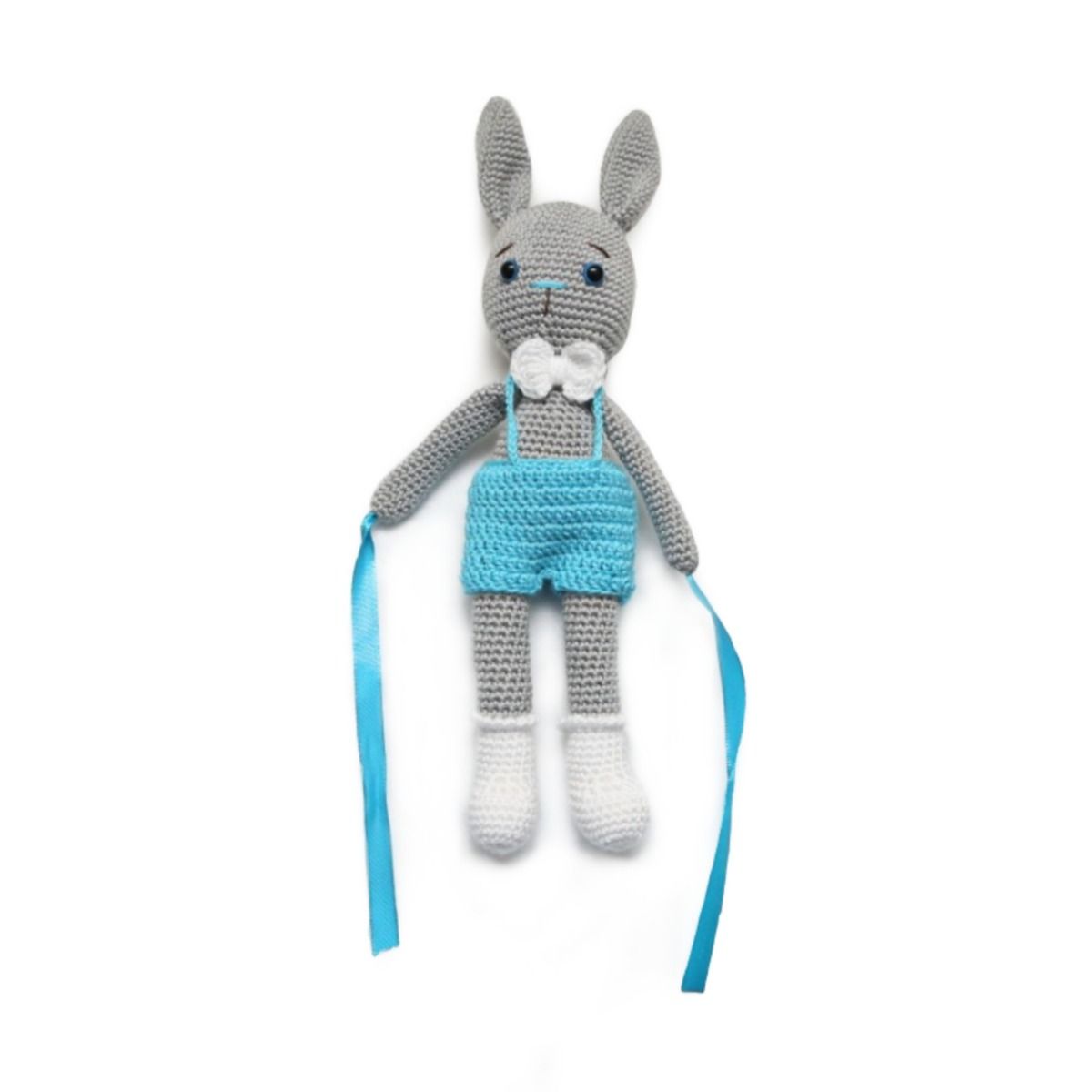 Pikkaboo - Crochet Bunny Curtain Clips Pair - Grey