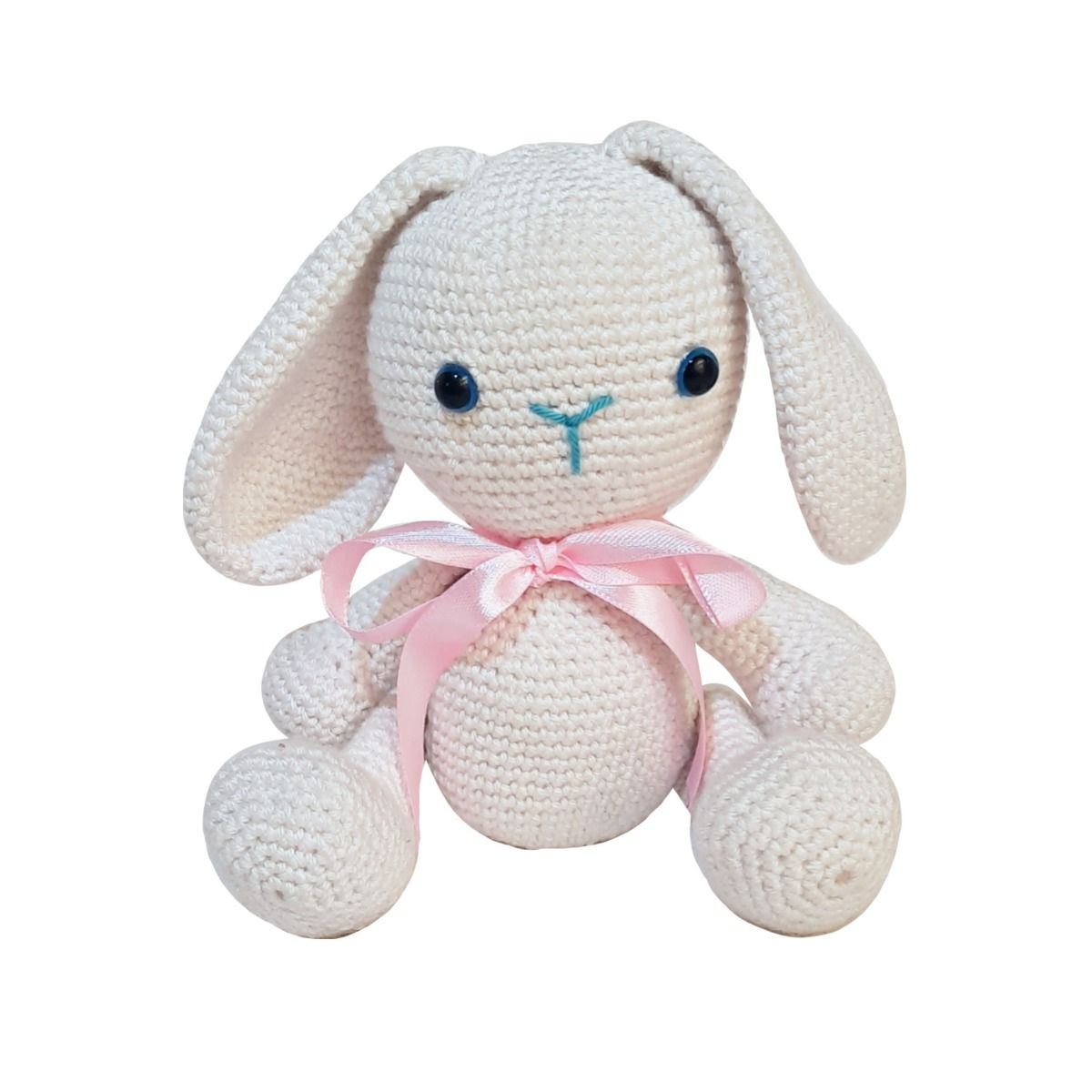 Pikkaboo - Snuggle And Play Crocheted Bunny- White